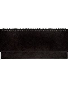 Lauakalender Classic LUX kaas (kunstnahk), reklaamriba (MUST)
