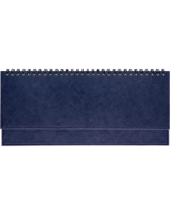 Lauakalender Classic LUX kaas (kunstnahk), reklaamriba (SININE)