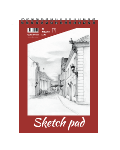 Sketch pad A4, 190 g, 30 sheets, perfo, wire-bound