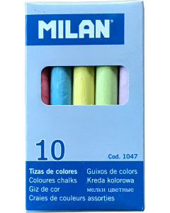 Kriit, koolikriit värviline MILAN, ümar, 10 tk pakis 