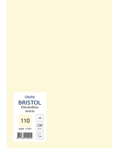 Cardboard Bristol A4 200 g, ivory (110), 20 sheets