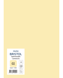 Kartong Bristol A4 200 g, seemisnahk (02), 20 lehte pakis