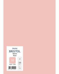 Kartong Bristol A4 200 g, roosa (10), 20 lehte pakis