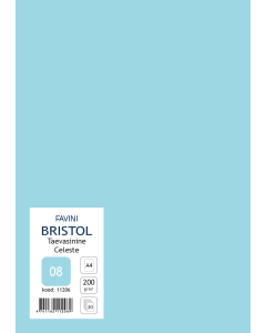 Cardboard Bristol A4 200 g, sky blue (08), 20 sheets