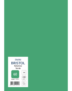 Cardboard Bristol A4 200 g, green (60), 20 sheets