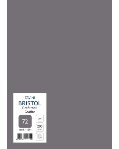 Kartong Bristol A4 200 g, grafiithall (72), 20 lehte pakis