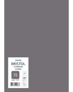 Kartong Bristol A3 200 g, grafiithall (72), 20 lehte pakis