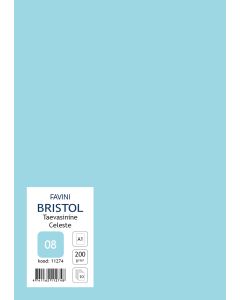 Kartong Bristol 60,5x85cm/200gr, taevasinine (08), 10 lehte pakis