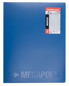 File with strong clip A4 MEGAPOLIS, blue