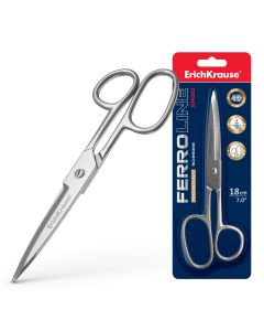 Scissors 18 cm FERRO metal in hang hole pack