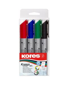 Markeri komplekt, tahvliploki marker KORES XF1, 4 värvi