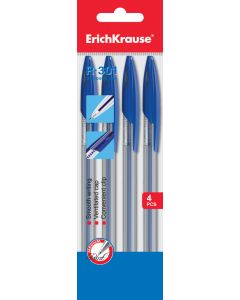 Ballpoint pen R-301 CLASSIC 1.0 Stick, 4 blue in hang hole pack