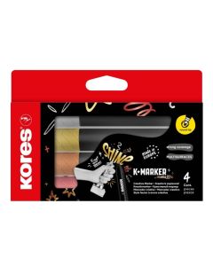 Markeri komplekt KORES K-marker Metallic, 4 värvi