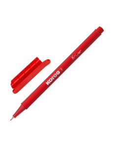 Ballpoint pen KORES K-Liner 0.4 mm, red, 12 pcs in hang hole pack