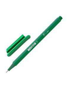 Ballpoint pen KORES K-Liner 0.4 mm, green, 12 pcs in hang hole pack