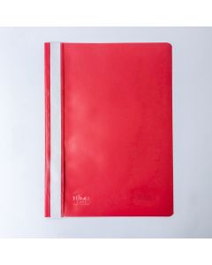 Plastic flat file A4, transparent, red (01)