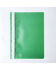 Plastic flat file A4, transparent, green (04)