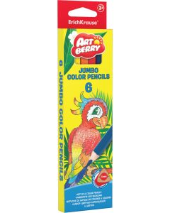 Värvipliiatsid 6 värvi Artberry JUMBO + teritaja