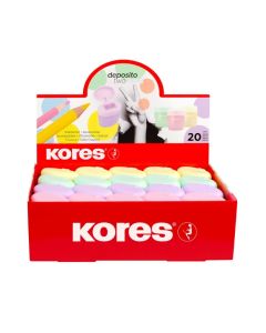 Pencil sharpener KORES Deposito Pastel, with container two holes, 20pcs sale display