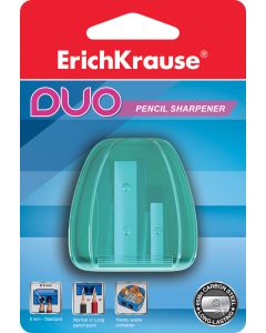 Pencil sharpener DUO with container, in hang hole pack