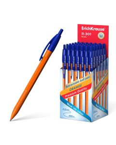 Ballpoint pen retractable R-301 Orange Matic 0.7, blue (50)