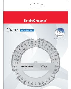 Protractor 360°/12cm CLEAR, in hang hole pack