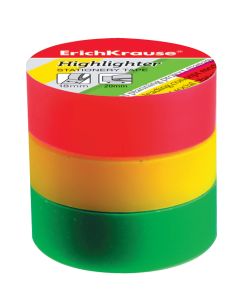Adhesive tape 18mm х 20m Highlighter, 3 colour pack