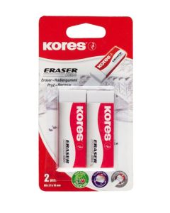 Eraser KORES KE20 60x21x10mm, 2pcs in hang hole pack