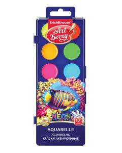 Akvarellvärvid 12 värvi ArtBerry Neon UV kindel