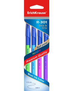 Pastapliiats R-301 Neon StickGrip 0.7, 4 sinist riputuspakis