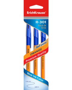 Ballpoint pen R-301 Orange Stick&amp;Grip 0.7, in hang hole pack 3 pcs