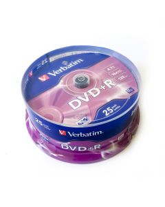 DVD+R Verbatim 16x spindel (25) MattSilver