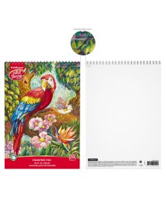 Drawing block wire-bound A4 120 g 20 sheets PARROT, mikroperfo