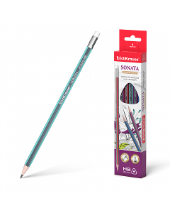 Harilik pliiats kolmnurkne kummiga SONATA HB (12)