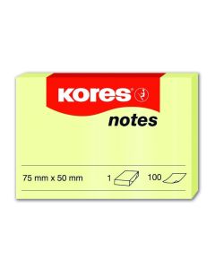 Sticky notes KORES 50x75mm yellow, 100 sheets