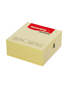 Sticky notes KORES 75x75mm yellow, 400 sheets