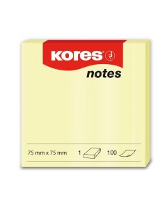 Sticky notes KORES 75x75mm yellow, 100 sheets