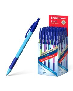 Ballpoint pen retractable R-301 Neon Matic&amp;Grip 0.7, blue (50)