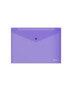 Plastic envelope with button A4 Glossy Vivid transparent, lilac