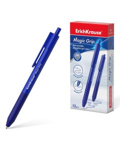 Gel pen retractable Magic Grip 0.5, blue, erasable
