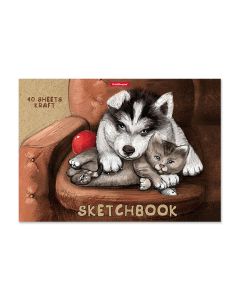 Sketch book glued A4/100g FRIENDSHIP, 40 craft paper sheets