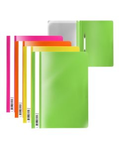 Plastic flat file A4 Fizzy Neon, 4 colours assorted