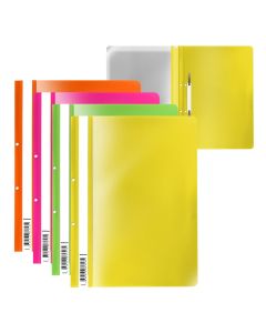 Plastic flat file bindable A4 Fizzy Neon, 4colours assorted
