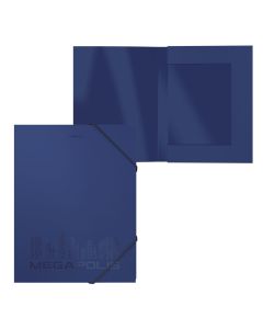 Nurgakummiga plastkarp A4 (selg 30mm) MEGAPOLIS, sinine