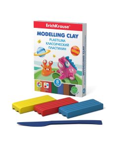 Plasticine 8 colours Monsters, 120g + modelling tool