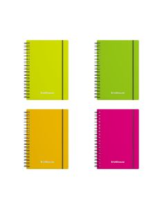 Spiral exercise book with elastic A6 80 sheets grid NEON