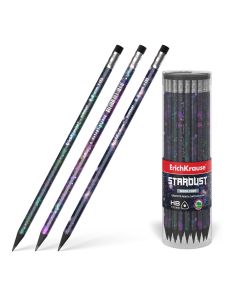 Harilik pliiats kolmnurkne kummiga plastik StarDust HB, 42tk plasttopsis