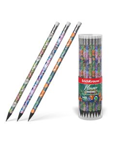 Harilik pliiats kolmnurkne kummiga plastik Flower HB (42)