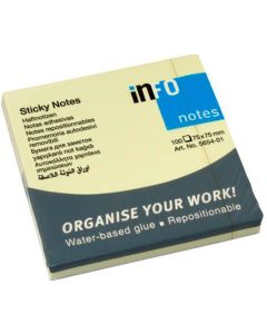 Sticky notes Infonotes 75x75mm yellow, 100 sheets