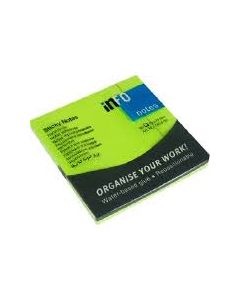 Sticky notes Infonotes 75x75mm neongreen, 80 sheets
